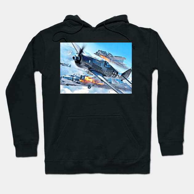Fw190 Mountain Defense Hoodie by Aircraft.Lover